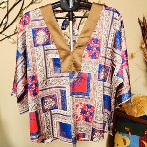 Anthropologie Porridge Clothing satiny blouse sz XS